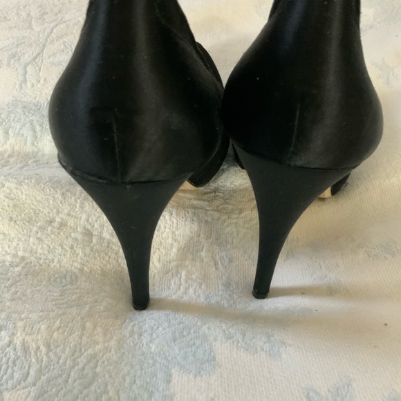 Colin Stuart Black suede and satin high heels - Picture 3 of 4